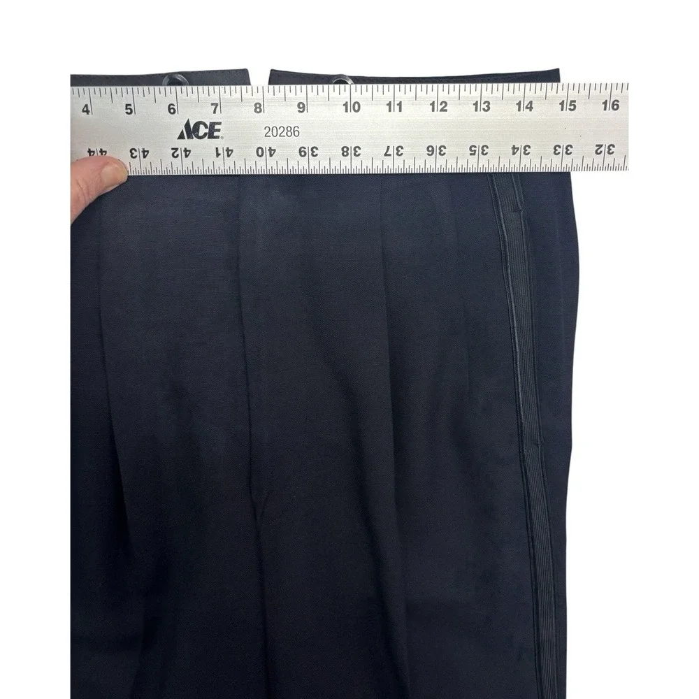 vtg 50s Double Breasted Tuxedo‎ 40S 30x30 Black Satin Formal Wool Evening Tux